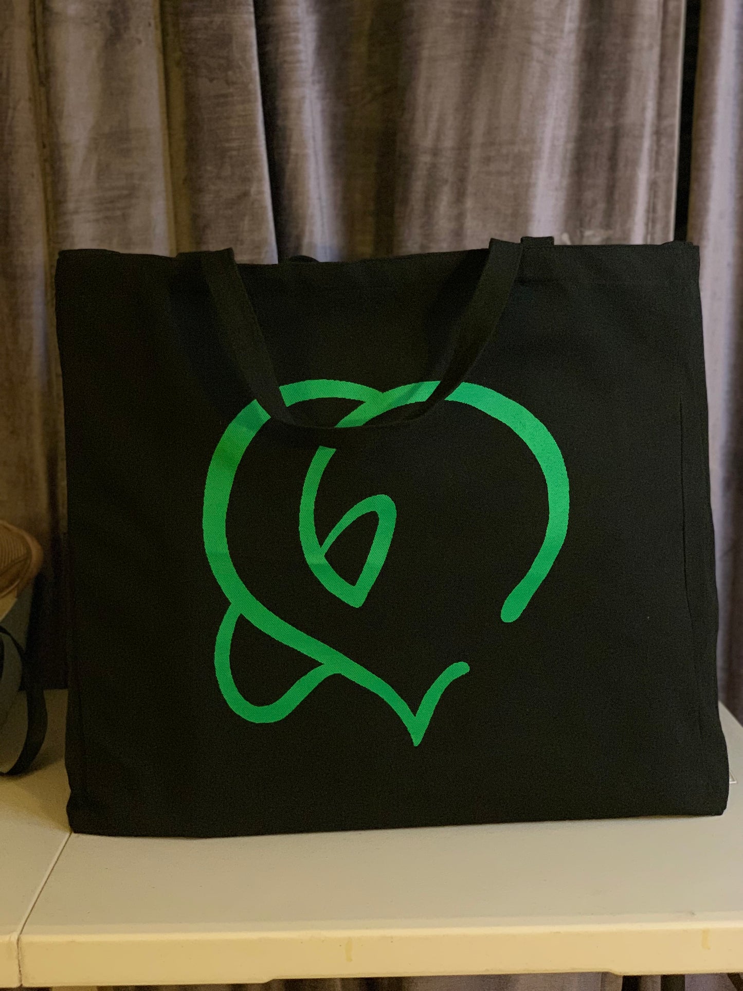 Bougie XL Everything Tote Bag  Black and Emerald Green 2